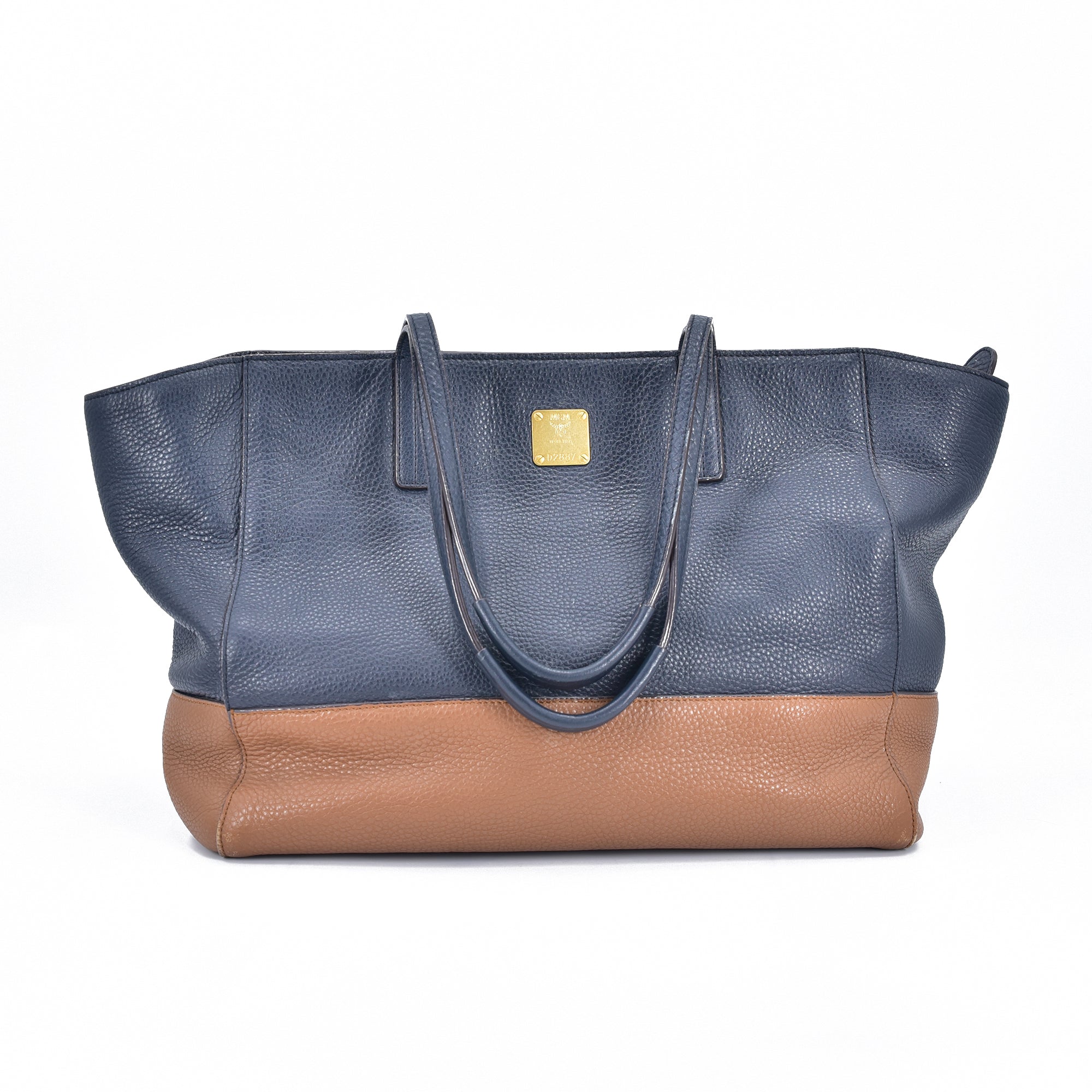Leather Bicolor Tote Bag D2887