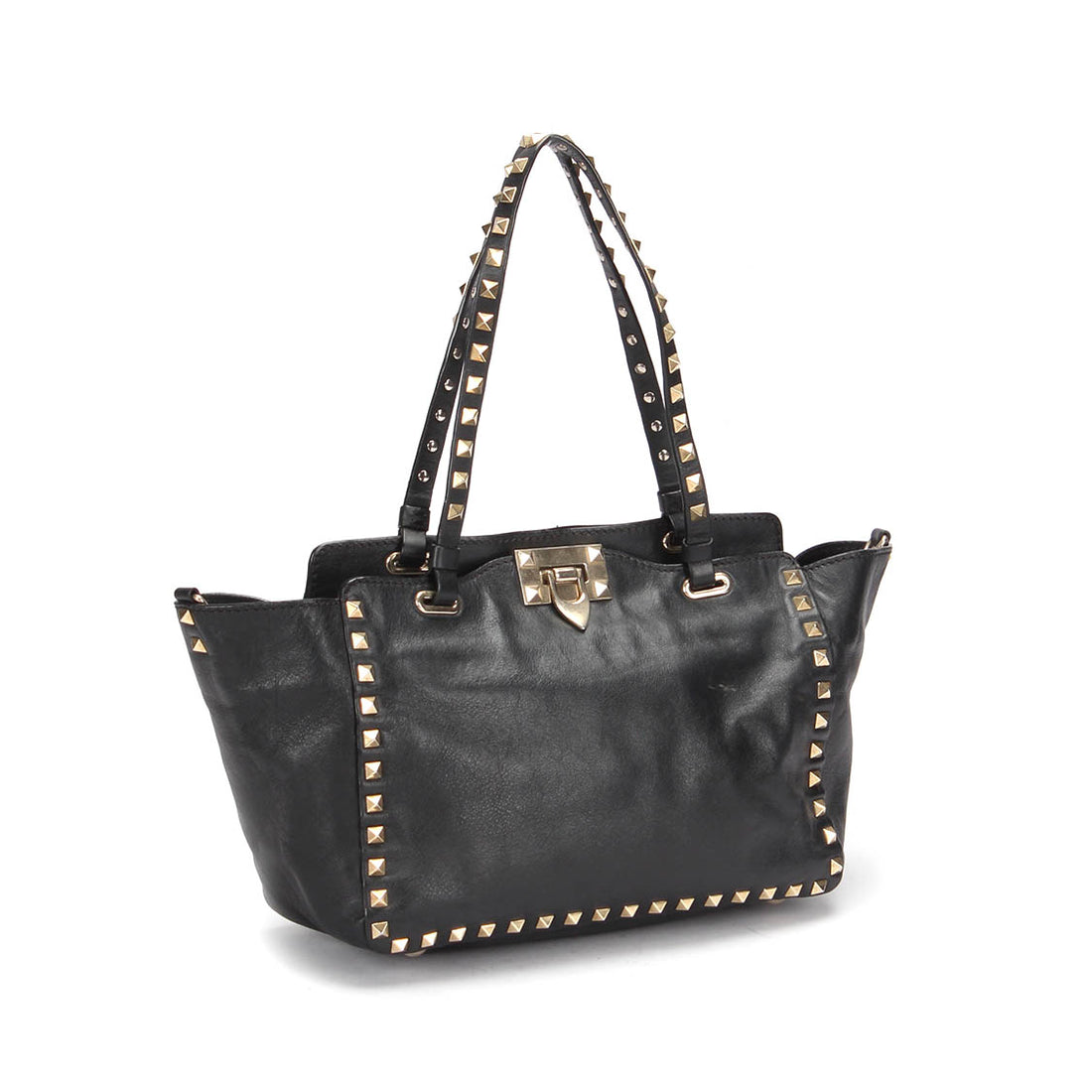 Rockstud Leather Tote Bag