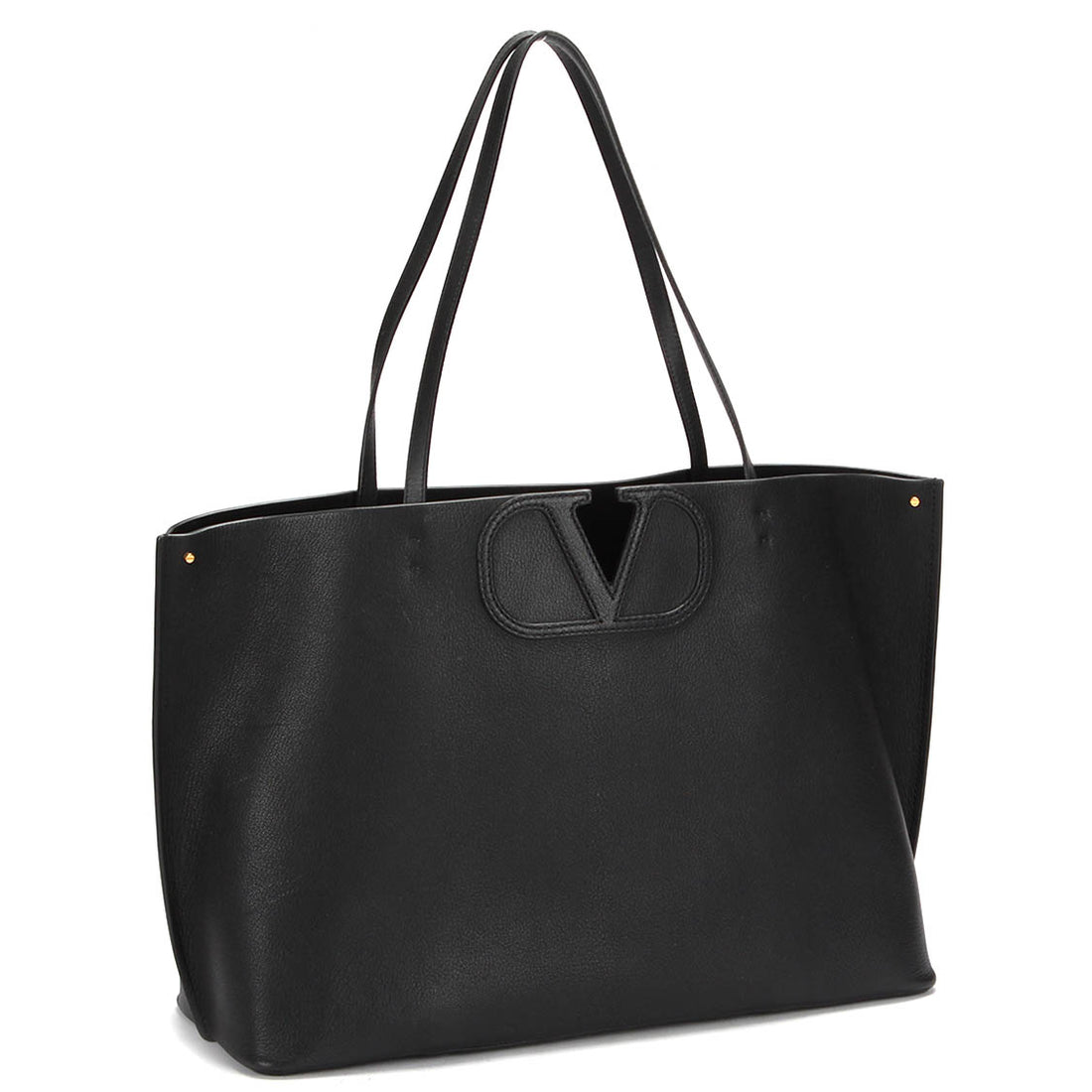 VLogo Leather Tote Bag