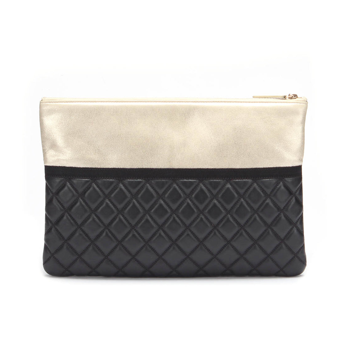 Quilted Bicolor Pearl Clutch