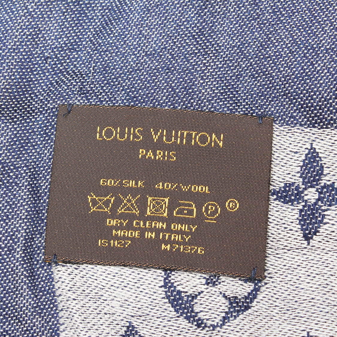 Monogram Denim Silk And Wool Scarf M71376 – LuxUness