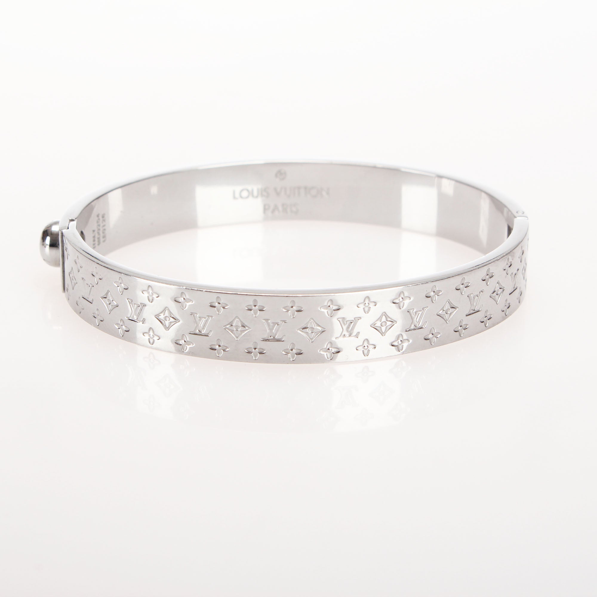 Louis Vuitton Nanogram Cuff Bracelet Silver - Luxury Helsinki