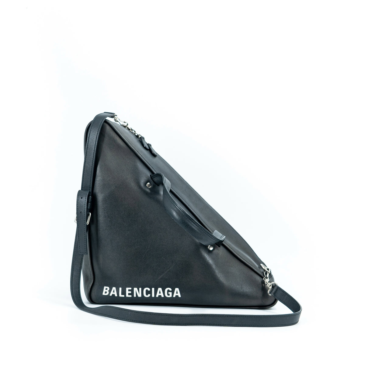 Triangle S Leather Duffle Bag