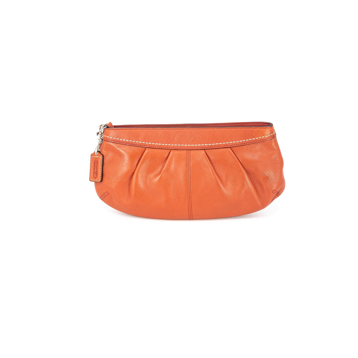 Pleated Leather Clutch Bag F13734