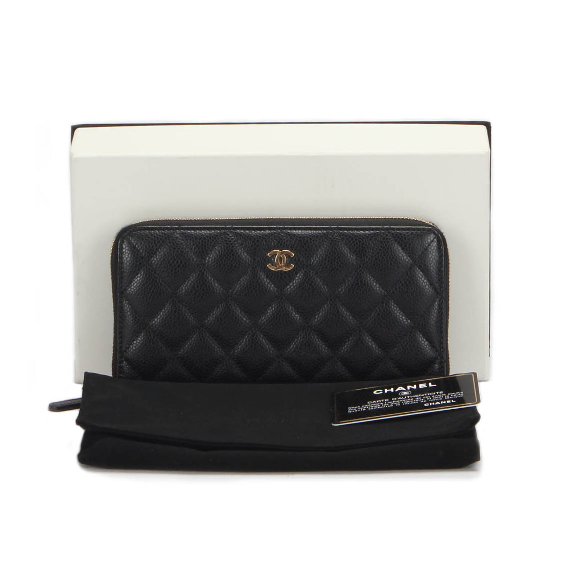 CC Caviar Matelasse Long Wallet