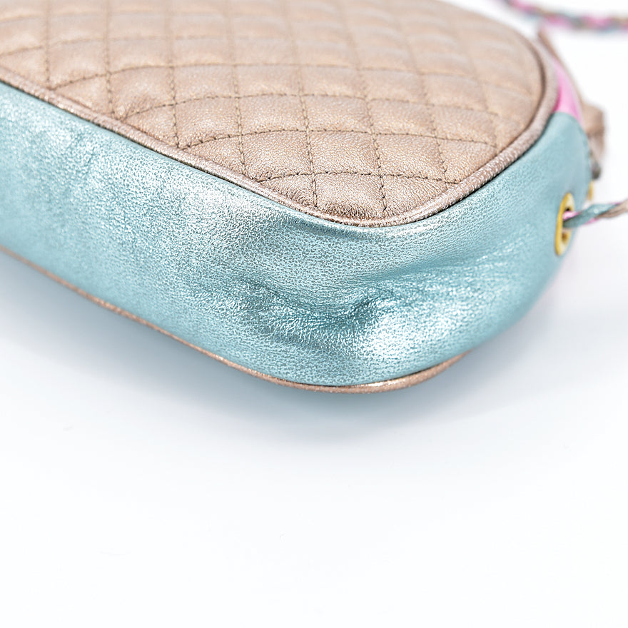 Metallic Nappa Trapunata Mini Zumi Dome Bag