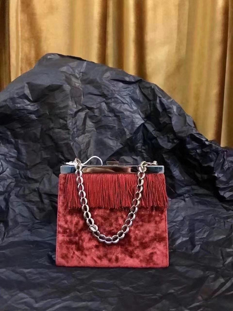 Velvet Fringe Handbag