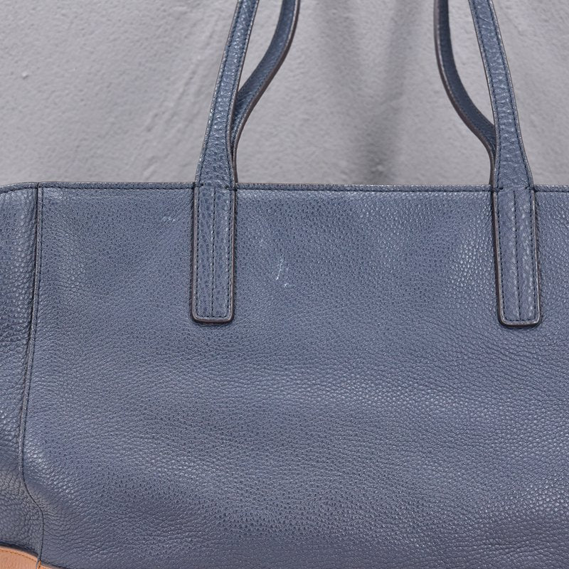 Leather Bicolor Tote Bag