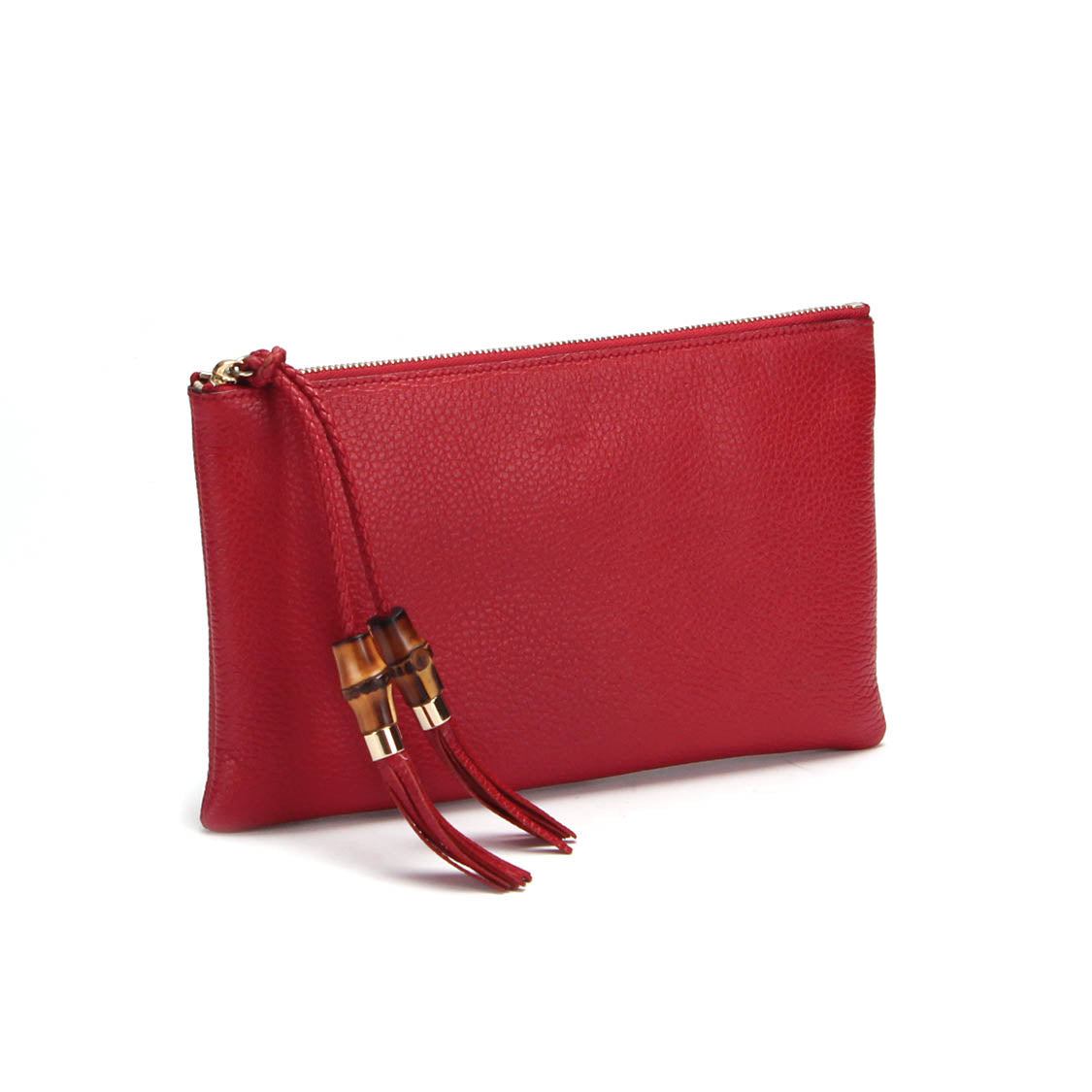 Large Bamboo Leather Clutch Bag 449652