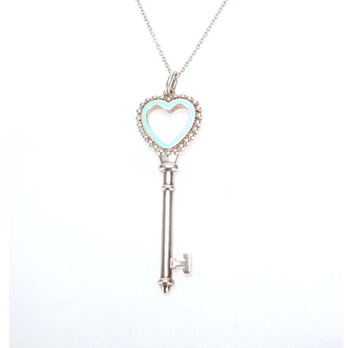 Diamond Heart Key Pendant Necklace