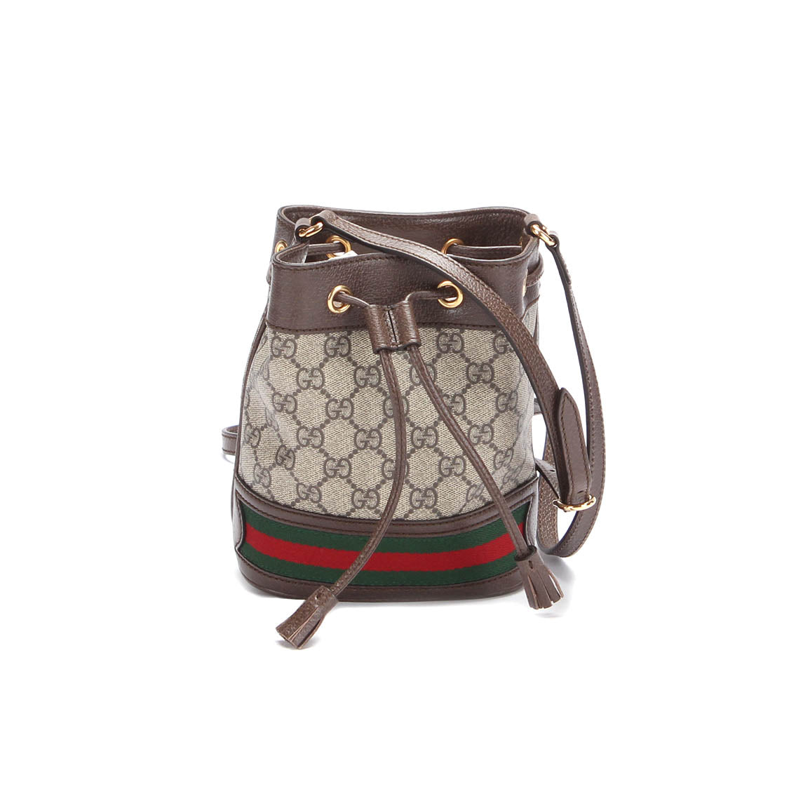 Gucci Mini GG Supreme Ophidia Bucket Bag Canvas Crossbody Bag 550620 in Excellent condition