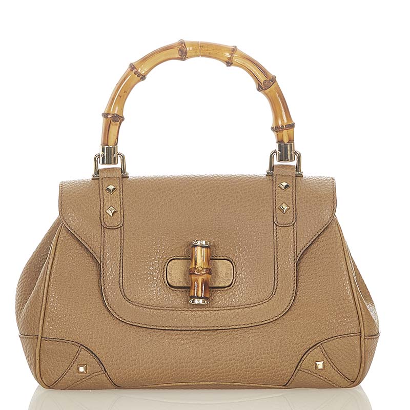 Bamboo Leather Top Handle Bag 137351
