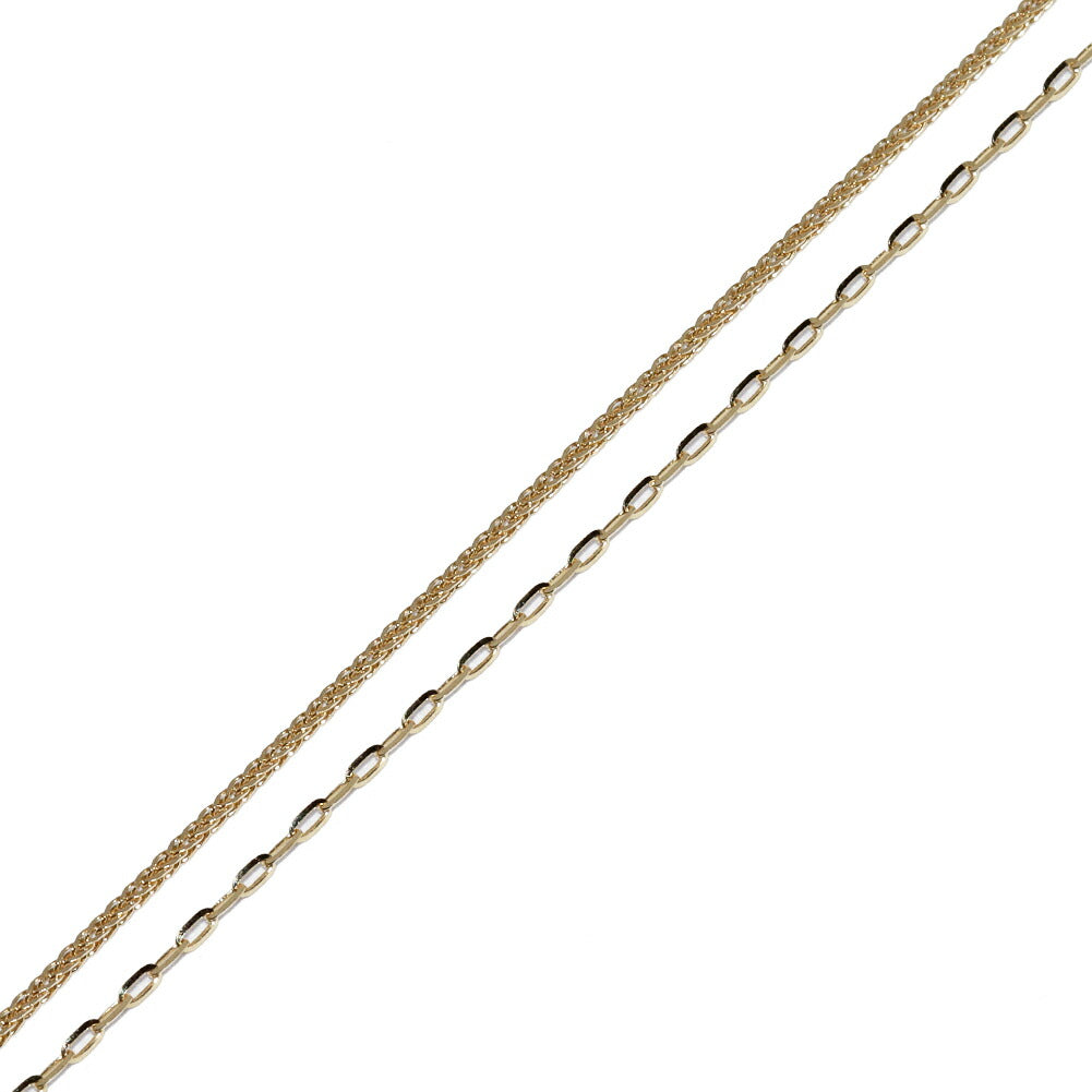Sleek Double-Linked K18YG Chain Bracelet