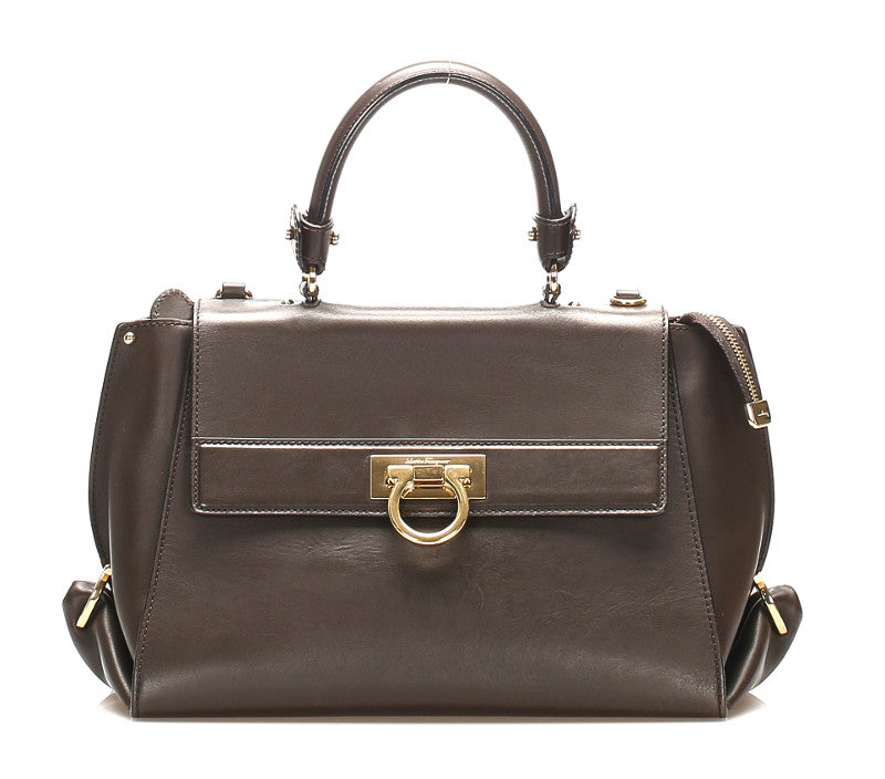 Gancini Sofia Leather Shoulder Bag