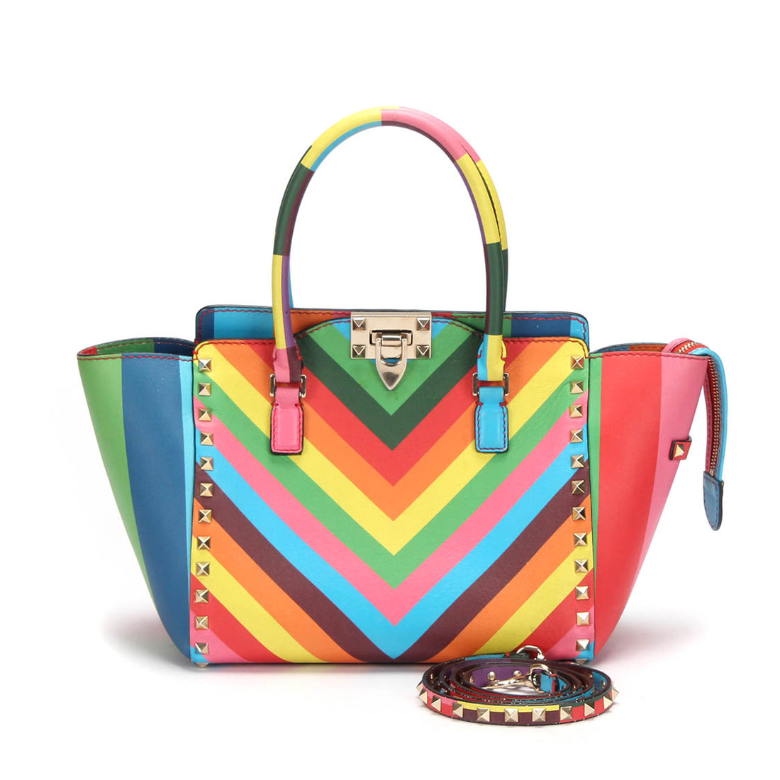 Rainbow Rockstud Tote Bag