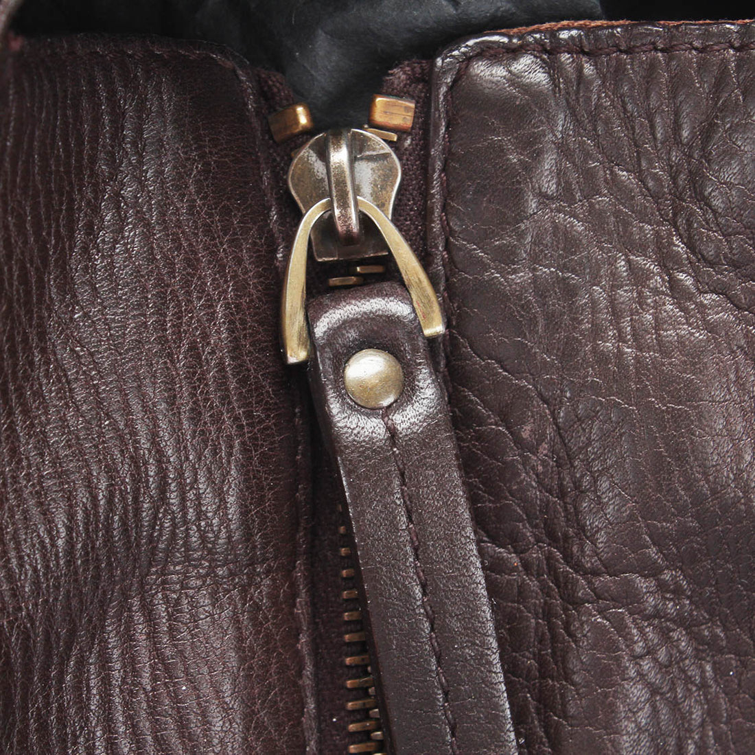 Stripe Detail Leather Handbag