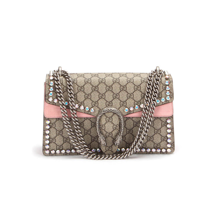 Small Crystal-Embellished GG Supreme Dionysus Shoulder Bag 400249