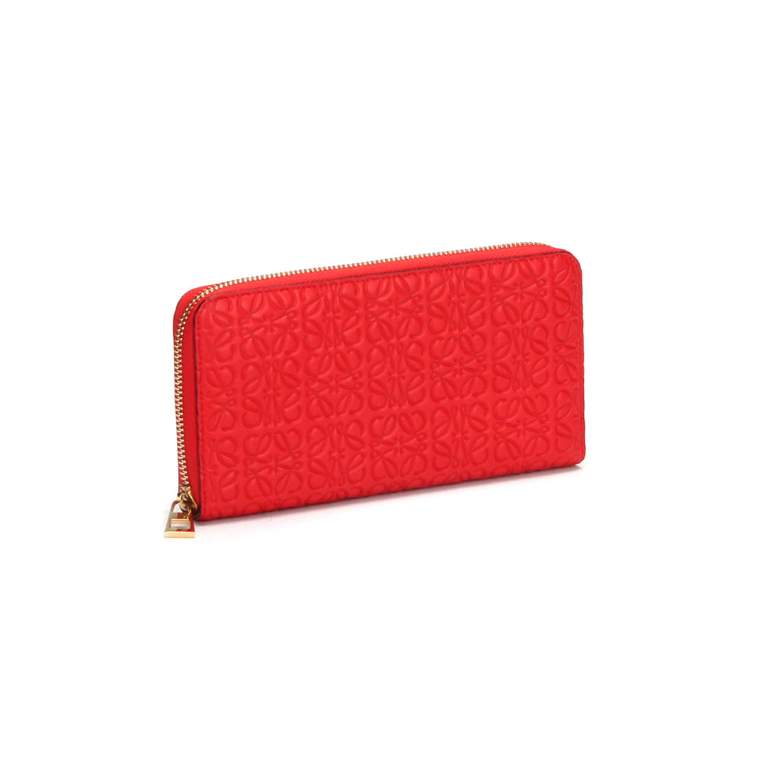 Anagram Embossed Leather Long Wallet
