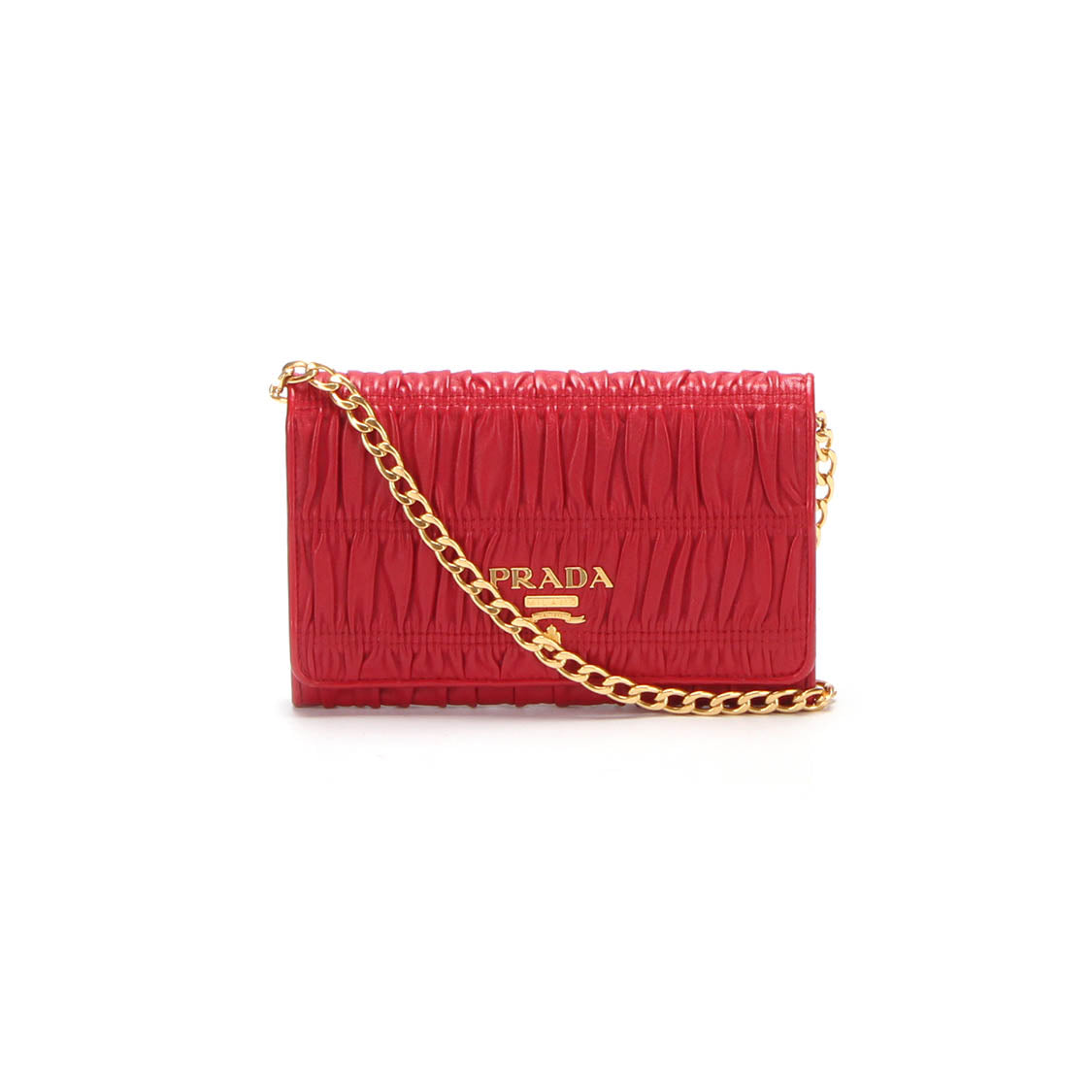 Gauffre Leather Wallet on Chain