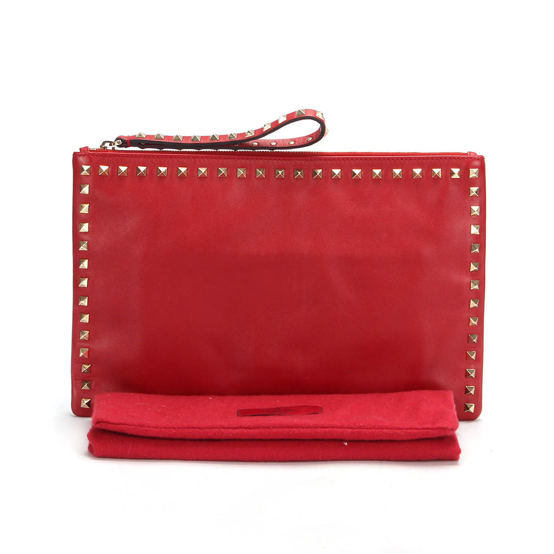 Rockstud Leather Clutch Bag