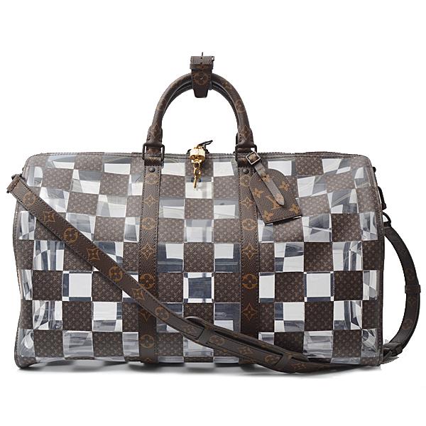 Louis Vuitton Monogram Chess Keepall Bandouliere 50 Canvas Travel Bag M20864 in Excellent condition