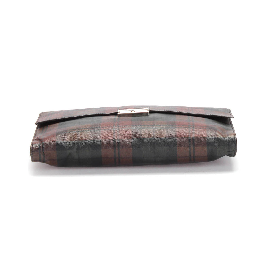 Saffiano Plaid Clutch Bag