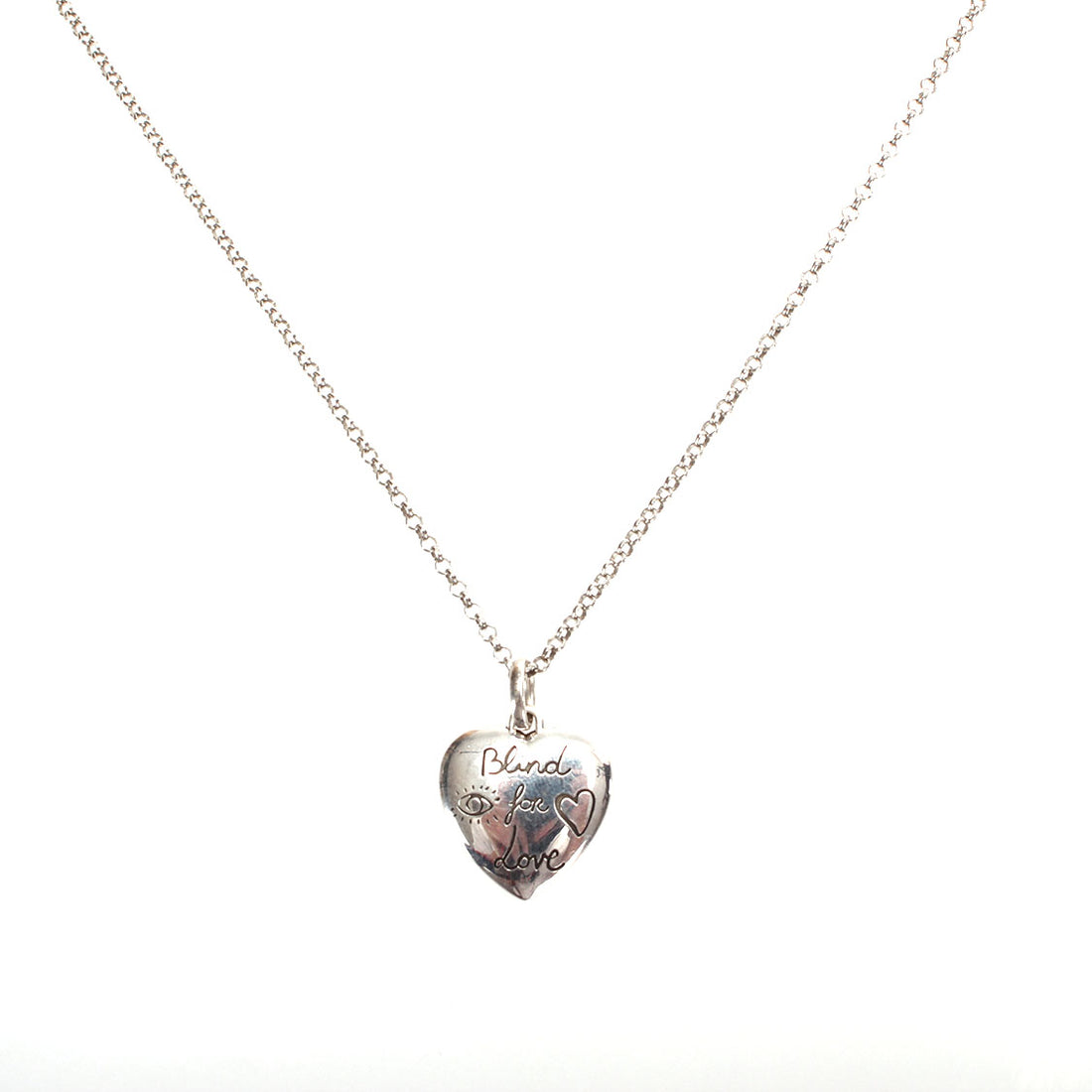 Blind for Love Heart Pendant Necklace