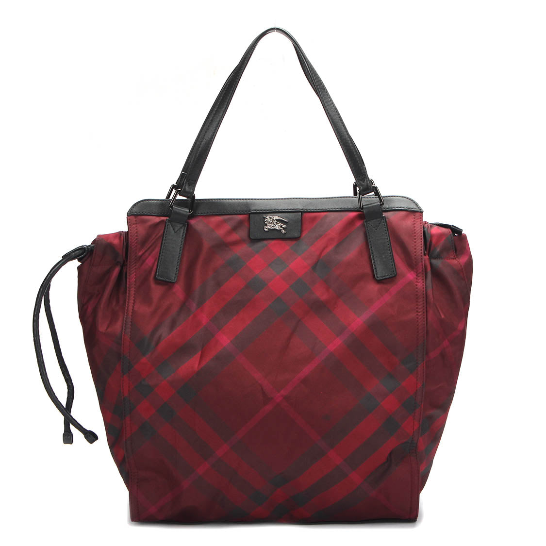 Burberry Plaid Buckleigh Nylon Tote Bag Canvas Tote Bag in Excellent condition