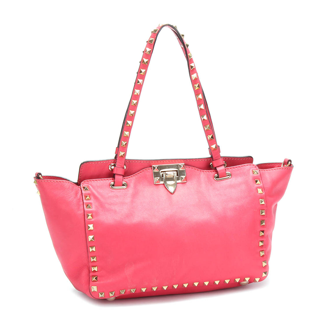 Rockstud Leather Tote Bag