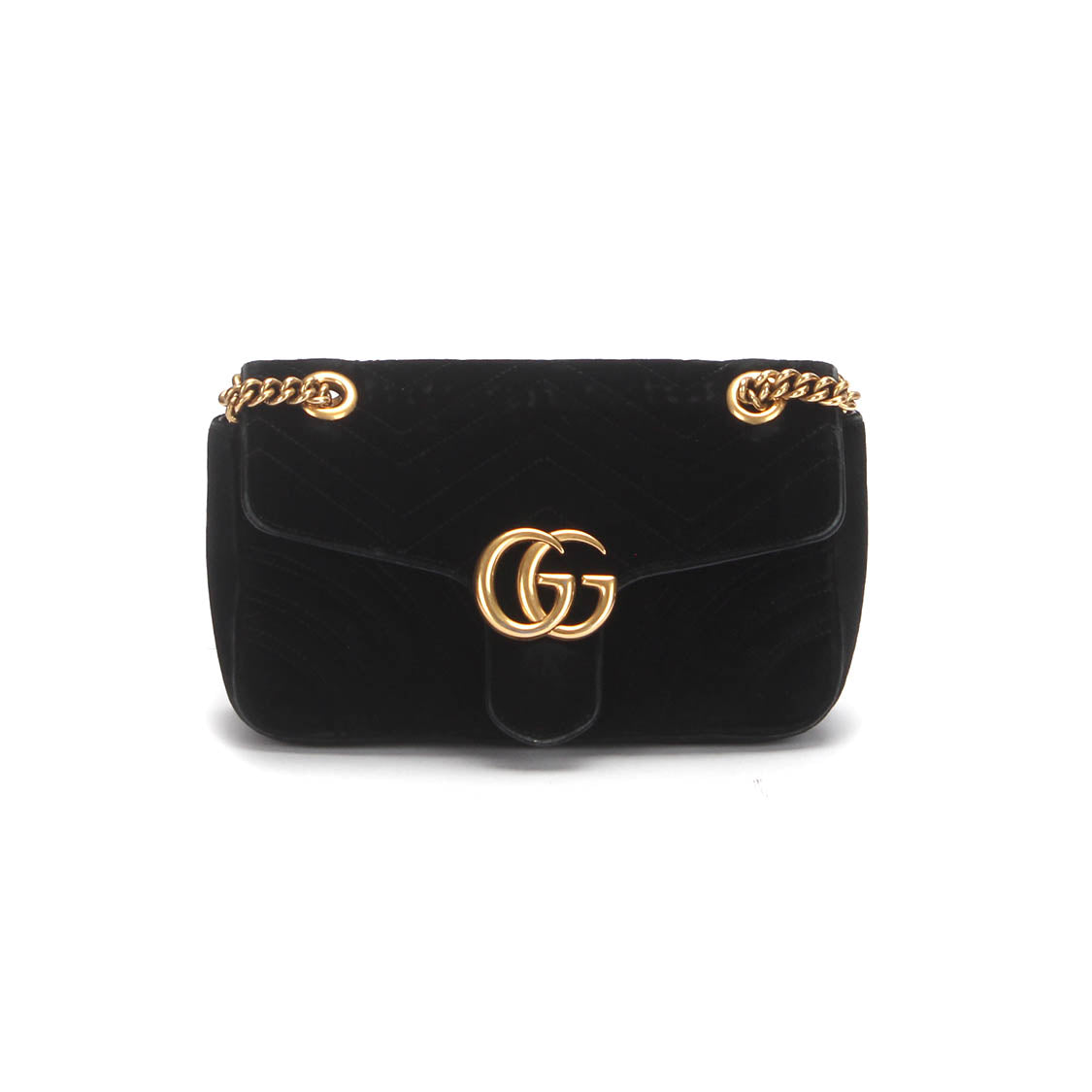 Small GG Marmont Velvet Matelasse Shoulder Bag 448497