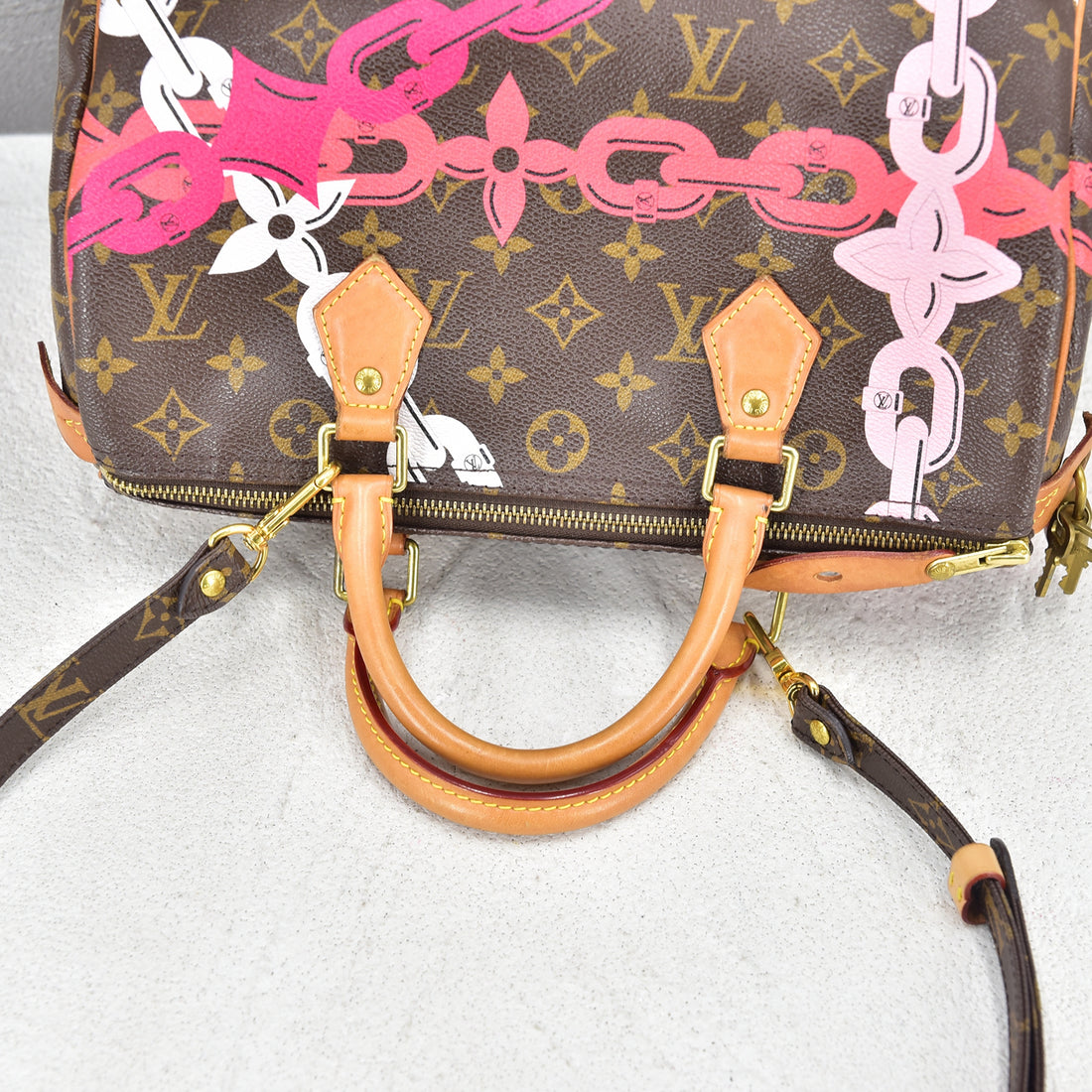 Limited Edition Monogram Chain Flower Speedy 30