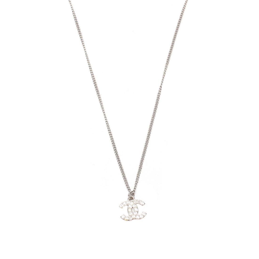 Strass CC Pendant Necklace