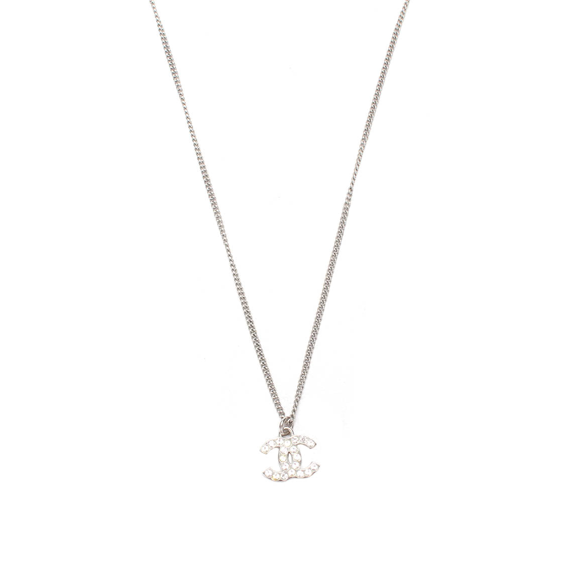 Strass CC Pendant Necklace