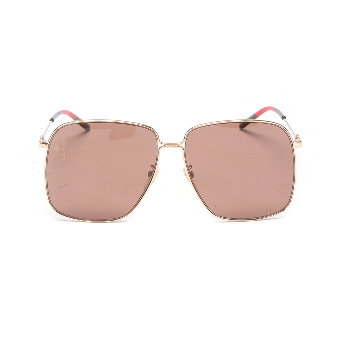 Gucci Oversize Square Tinted Sunglasses  Metal Sunglasses in Good condition