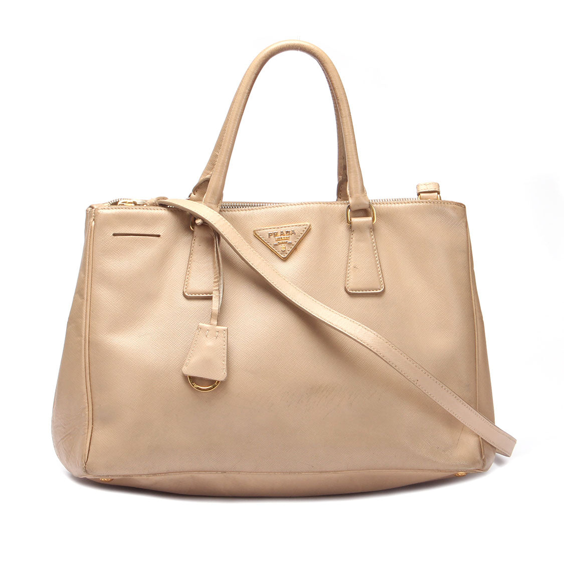 Prada - Sabbia Lux Saffiano Leather Shoulder Bag