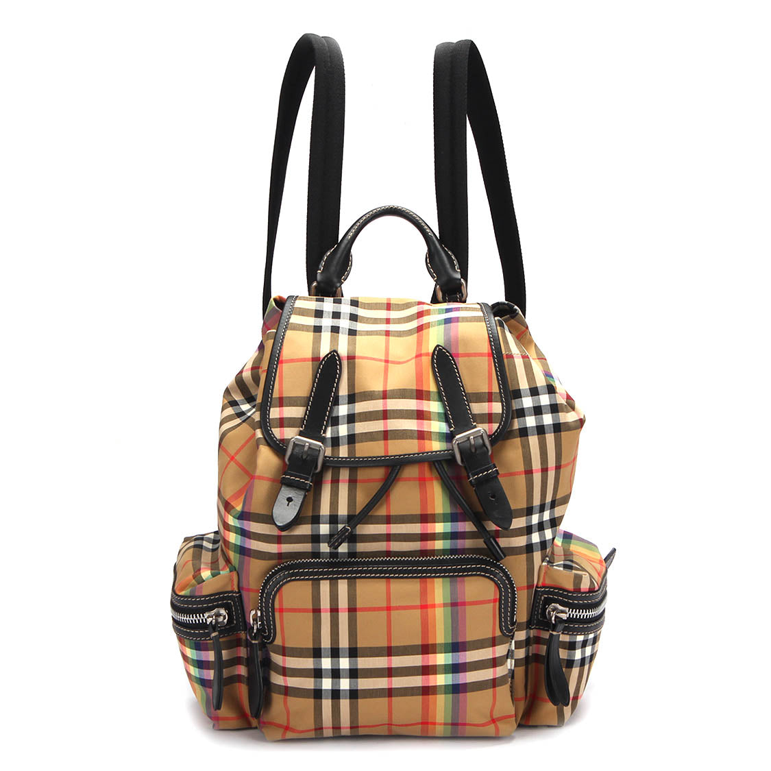 Vintage Check Rainbow Canvas Backpack