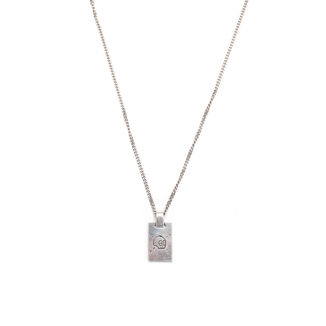 Silver GucciGhost Pendant Necklace