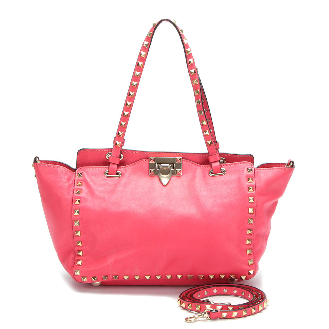 Rockstud Leather Tote Bag