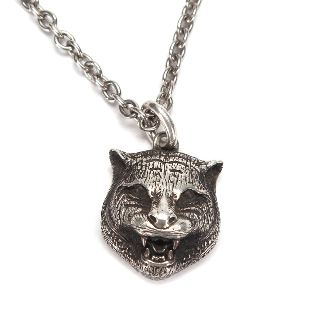 Sterling Silver Tiger Pendant Necklace