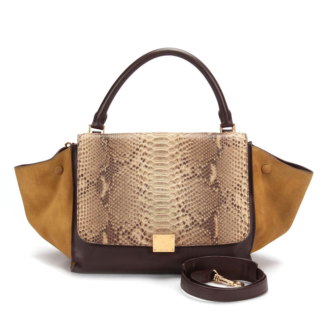 Python Leather Trapeze Bag