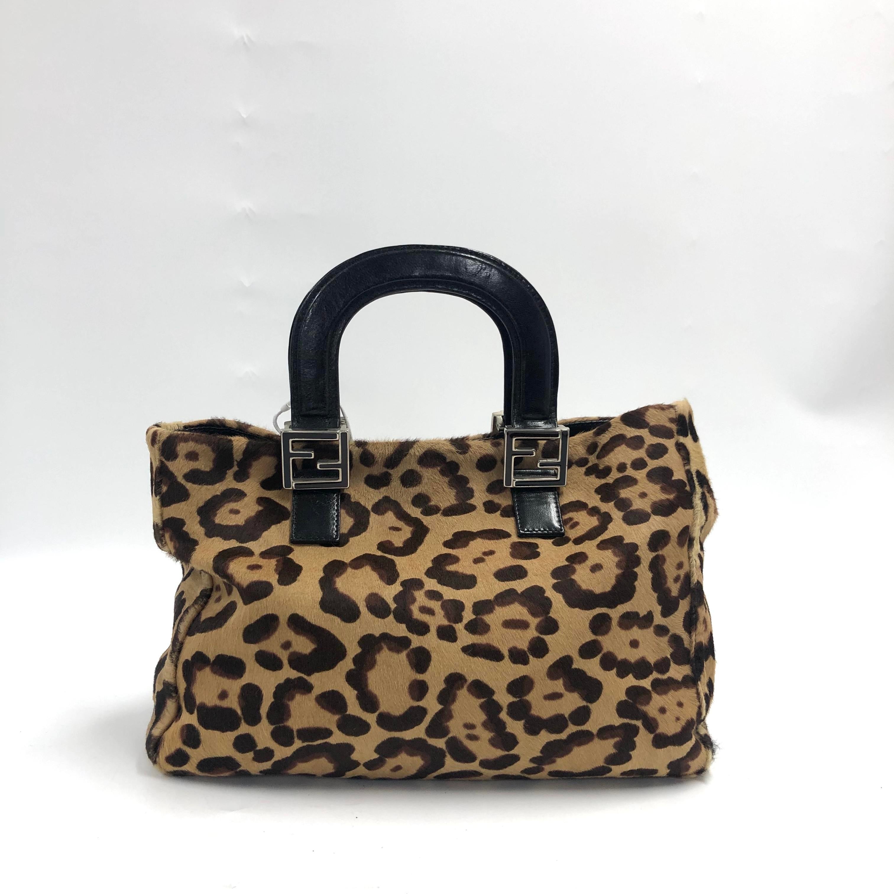 Leopard Print Pony Hair Handbag