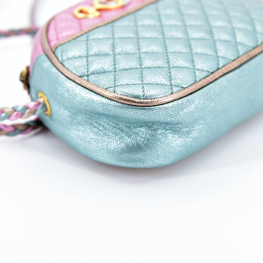 Metallic Nappa Trapunata Mini Zumi Dome Bag