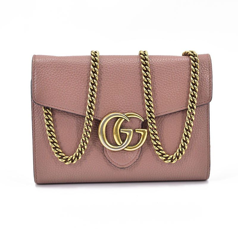 Leather GG Marmont Chain Wallet