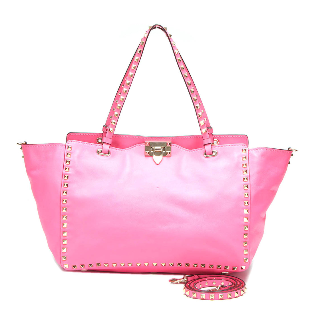 Rockstud Leather Tote Bag