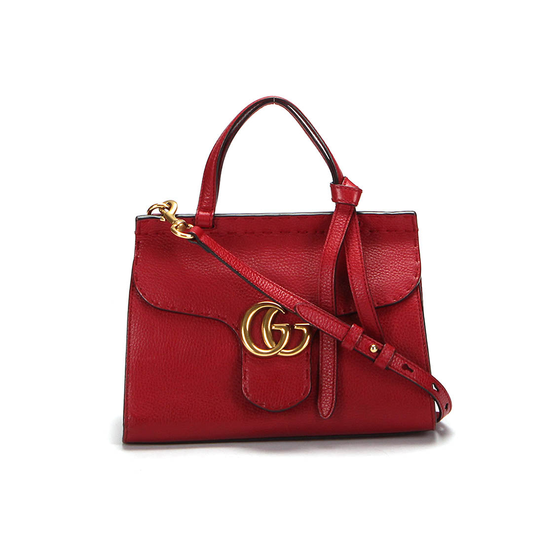 GG Marmont Grained Leather Mini Top Handle Bag 442622