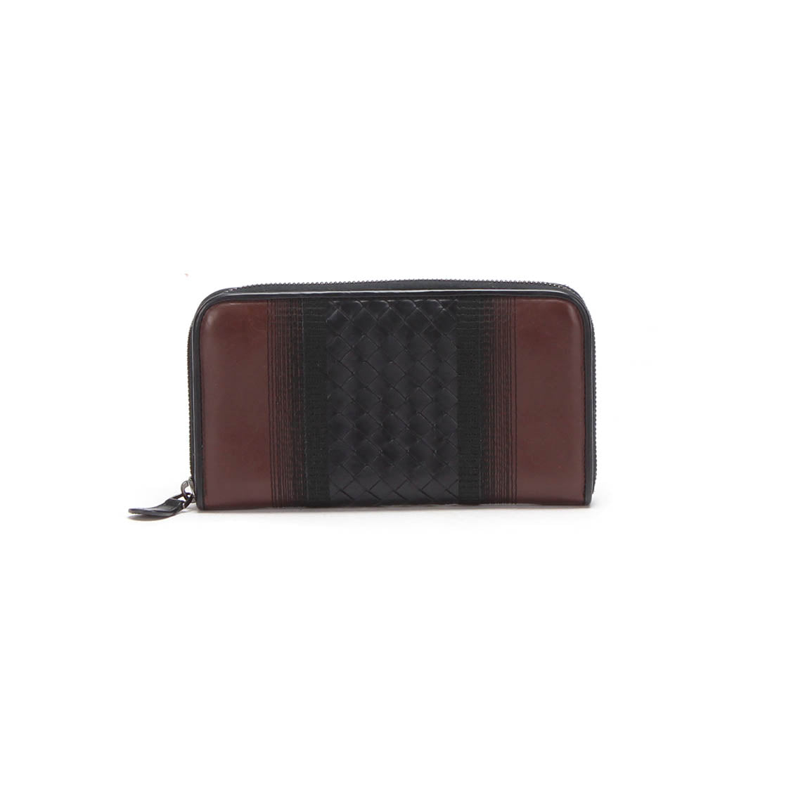 Intrecciato-Trimmed Leather Wallet