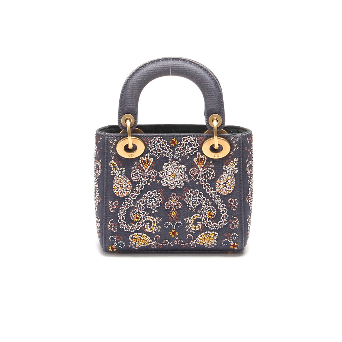 Cruise 2018 Mini Embroidered Denim Lady Dior Bag with Chain