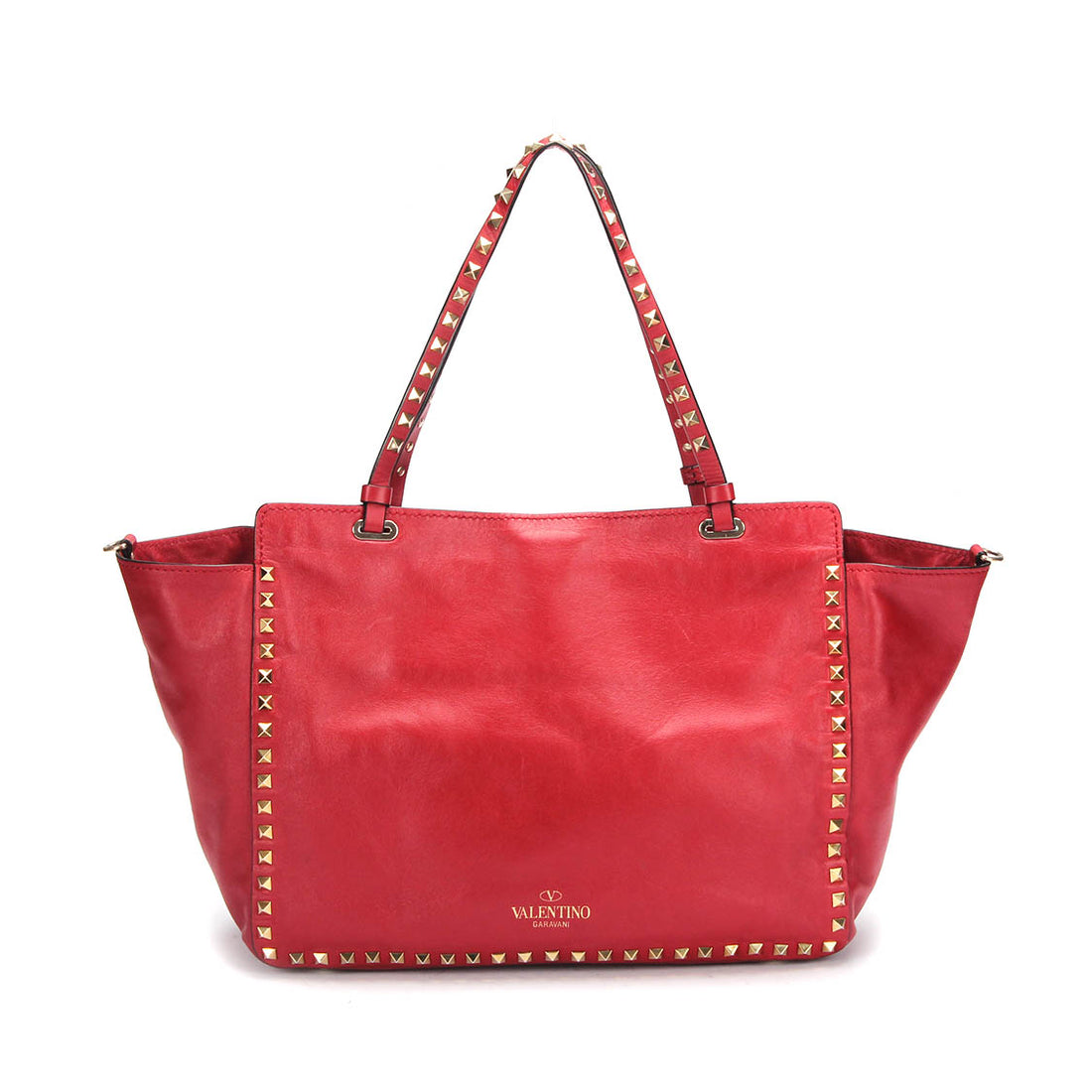 Rockstud Leather Tote Bag