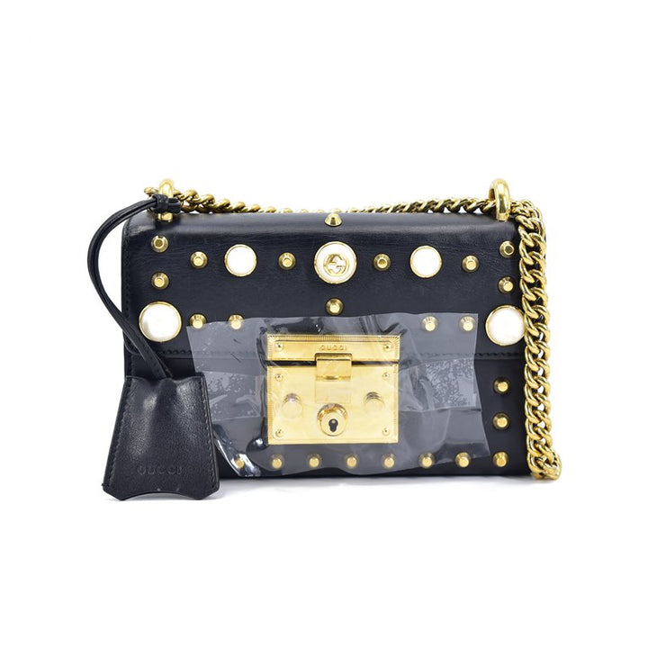 Studded Leather Small Padlock Crossbody Bag 432132