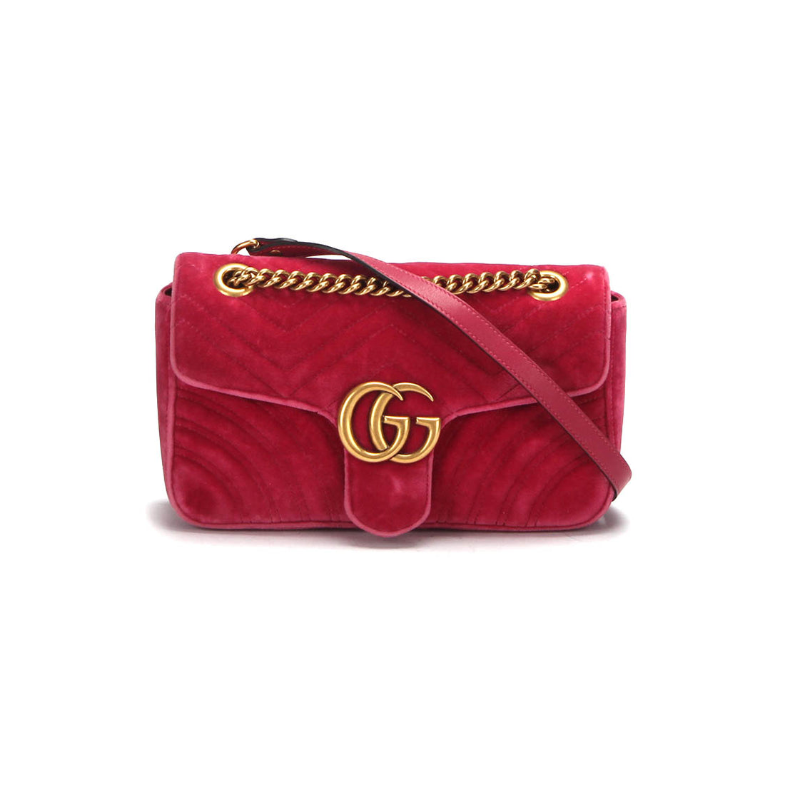 Small GG Marmont Velvet Shoulder Bag 443497